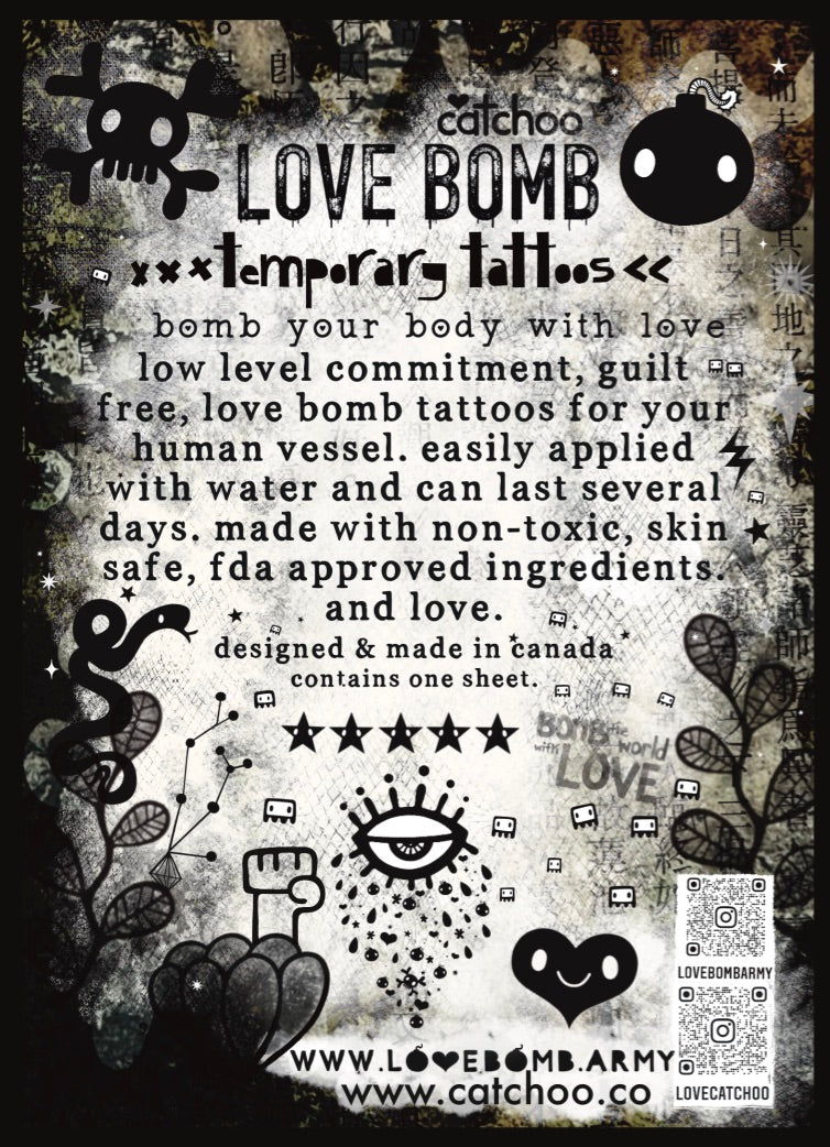 temporary　Catchoo　tattoos　–　love　bomb